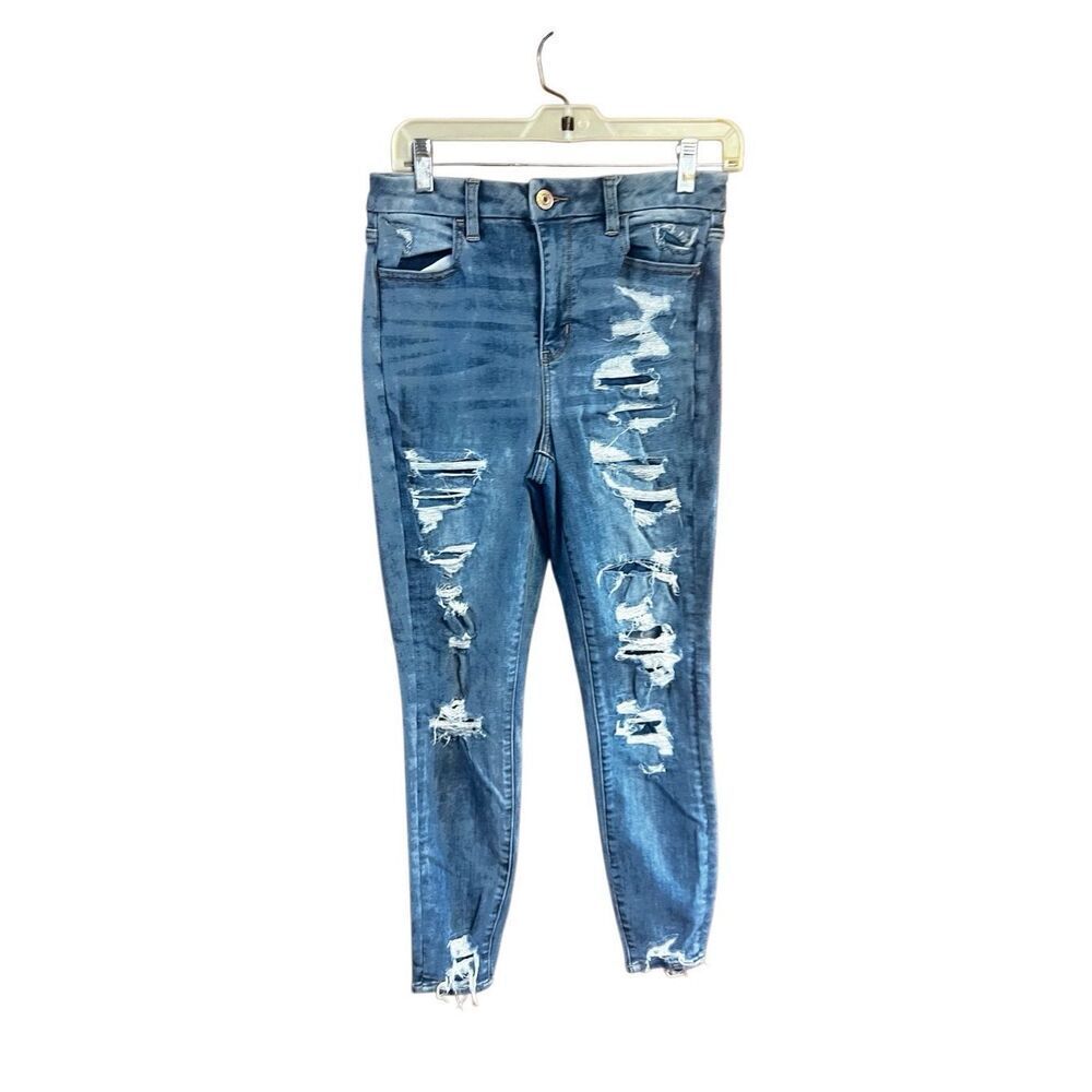 American Eagle Curvy- Hi Rise -distressed Jegging Jeans Sz 8